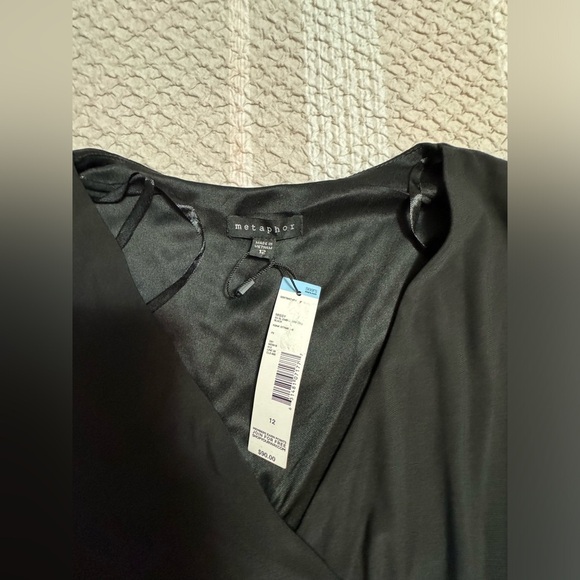 Metaphor Dresses | Methaphor Black Faux Wrap - Picture 9 of 11